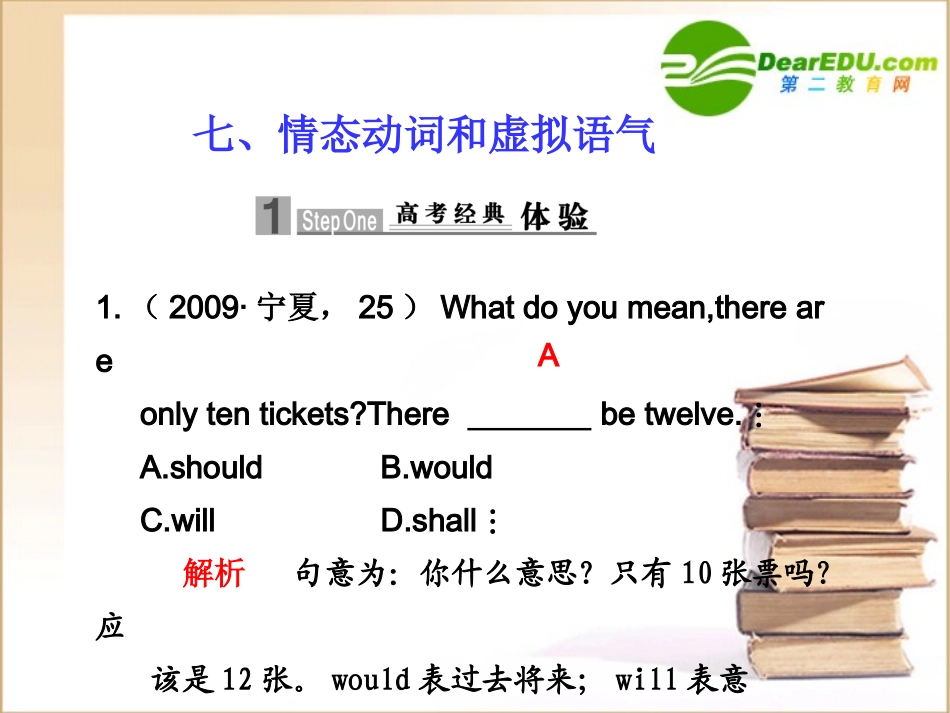 高三英语高考情态动词和虚拟语气 一轮基础专题篇课件_第1页