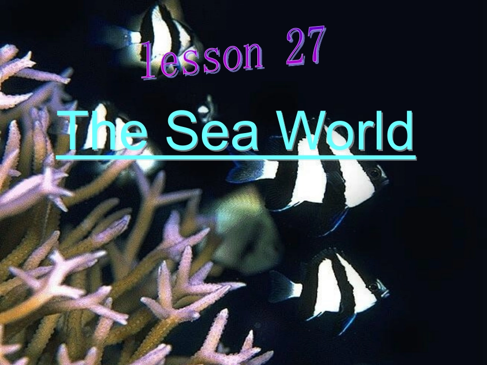 高中英语模块三 Unit 7 The sea Lesson 27 The Sea World 精品课件(北师大版)_第1页