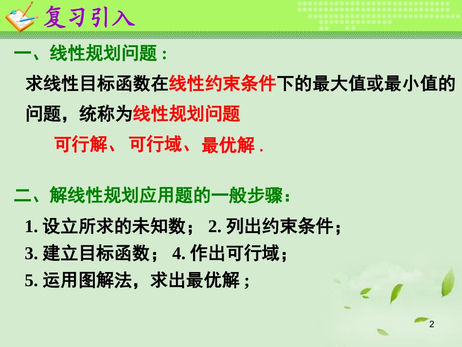 高一数学(简单的线性规划问题(3))课件  课件_第2页