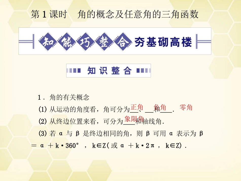 高考数学总复习 4.1三角函数课件 文 大纲人教版 课件_第3页