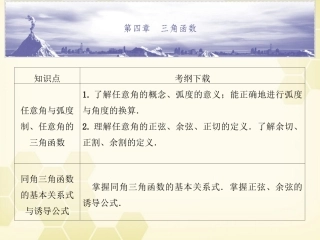 高考数学总复习 4.1三角函数课件 文 大纲人教版 课件