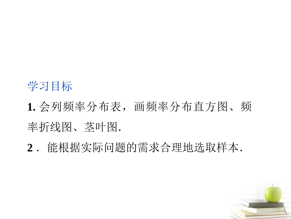 高一数学 221 用样本的频率分布估计总体分布课件 新人教A版必修3 课件_第2页