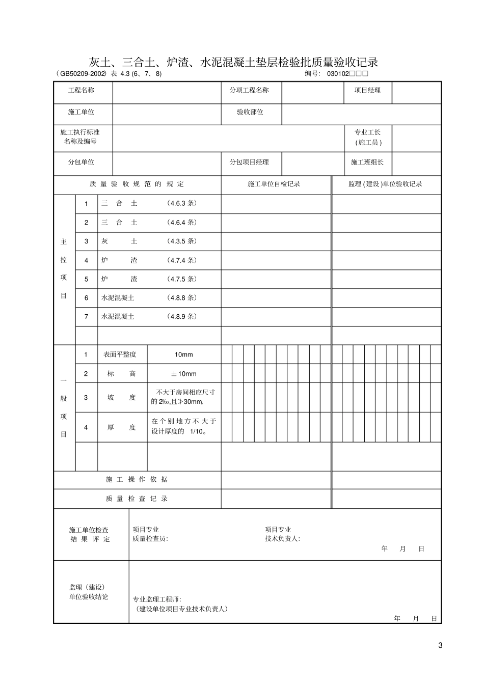 全套建筑资料检验批表格：建筑装饰装修工程检查用表_第3页