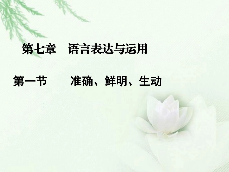 高中语文二轮复习 171 准确、鲜明、生动 课件(新课标) 课件_第1页