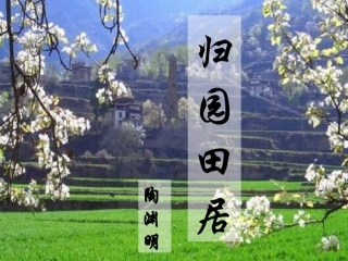 高中语文 第二单元之(归园田居 少无适俗韵)课件 新人教版必修2 课件