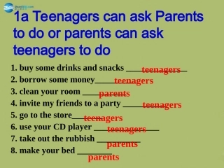 春八年级英语下册 Unit 3 Could you please clean your room Section B课件 (新版)人教新目标版 课件