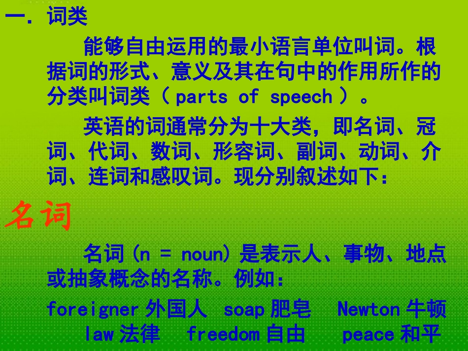 高三第英语一轮复习 语法复习一 词类及句子成分课件_第2页