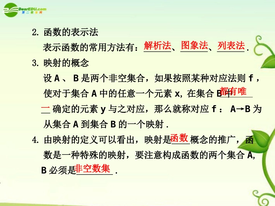 高考数学 2.1  函数及其表示总复习课件_第3页