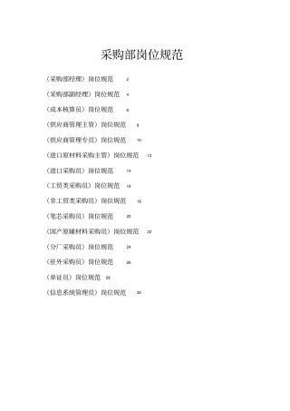 全套采购部门岗位规范