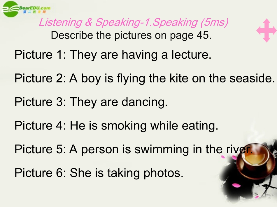 高中英语 Module5(A Trip Along the Three Gorges)Listening and Spenking课件1(29张PPT)外研版必修4 课件_第2页