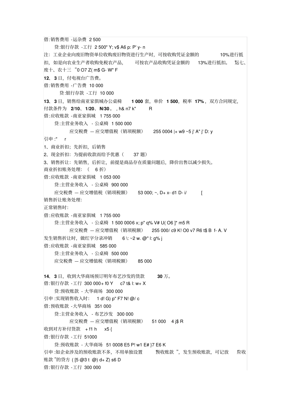 全套账会计分录汇总_第3页