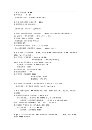 全套账会计分录汇总