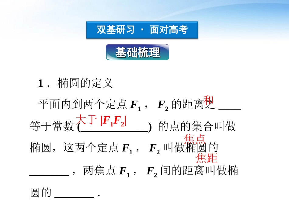 高考数学总复习 第7章第5课时椭圆精品课件 文 新人教B版 课件_第3页