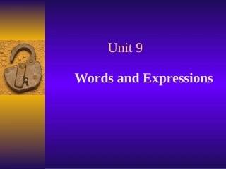 高二英语Unit9 Words and Expressions 人教版 课件