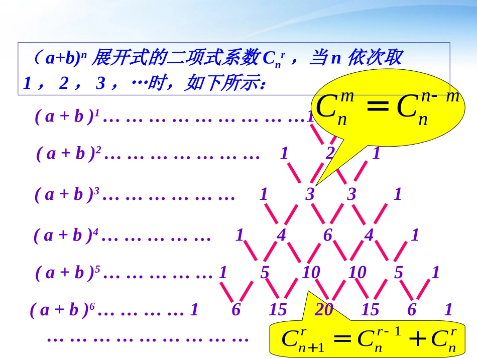 高中数学 二项式系数的性质课件 北师大版选修2-3 课件_第3页