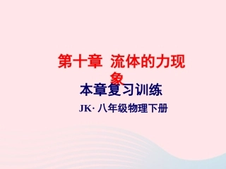 春八年级物理下册 第十章 流体的力现象复习训练课件 (新版)教科版 课件