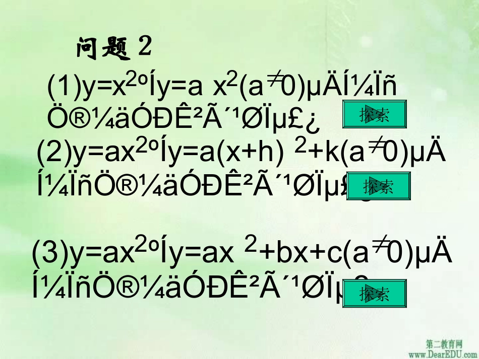 高一数学二次函数的图像 新课标 人教版 课件_第3页