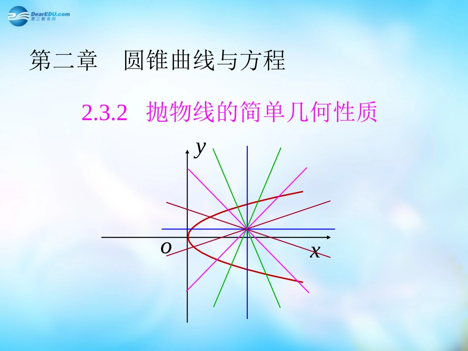 高中数学 232 抛物线的简单几何性质课件 新人教A版选修1-1 课件_第1页