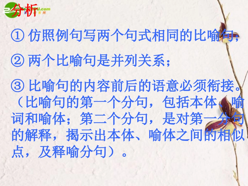 高考语文二轮复习 选用、仿用、变换句式课件2 课件_第3页