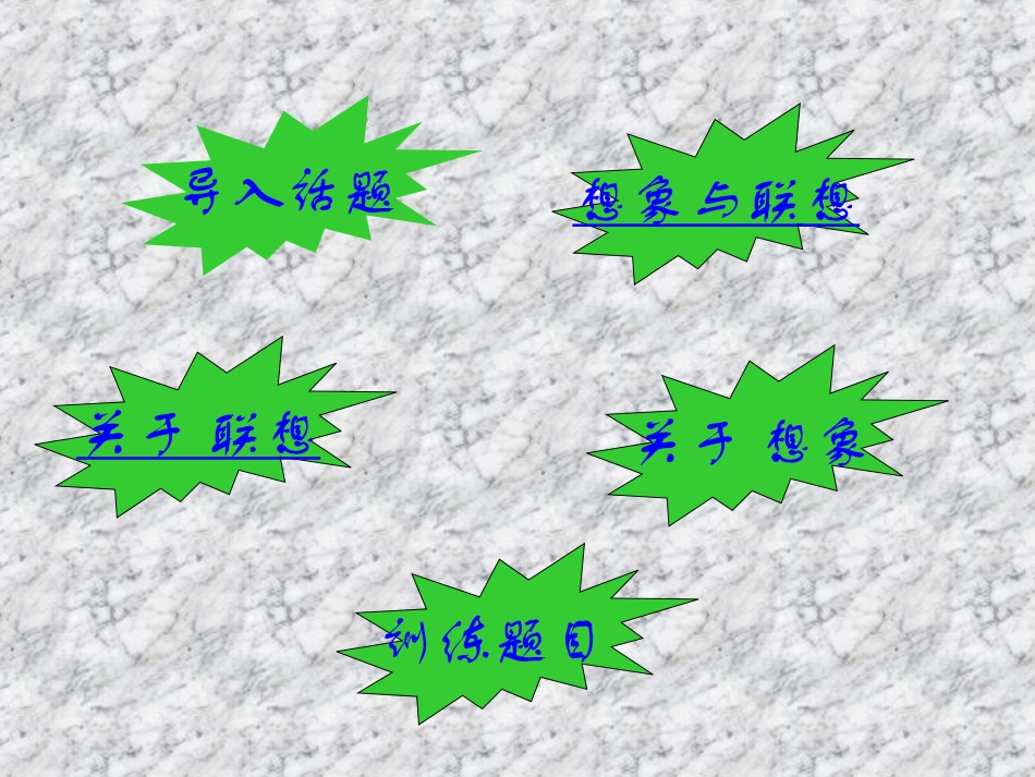 高中语文 12(联想与想象)课件 新人教版选修(文章写作与修改) 课件_第2页