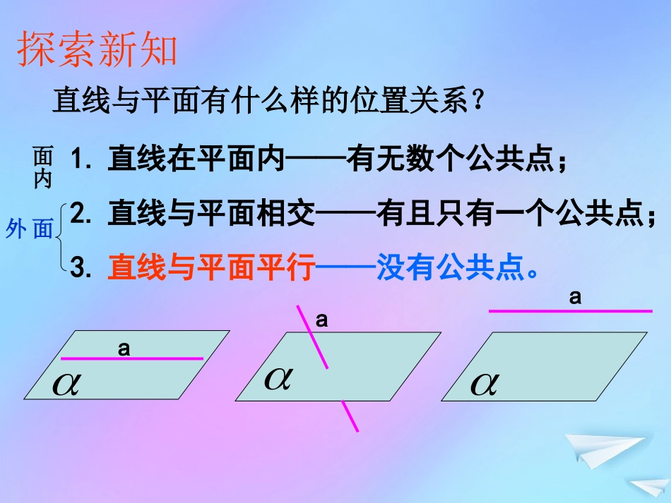 高中数学 第一章 立体几何初步 15 直线与平面平行的判定2课件 北师大版必修2 课件_第2页