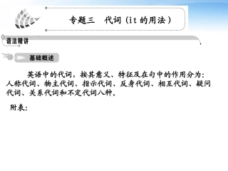 高中英语 语法篇专题3 代词(it的用法)课件 人教版 课件