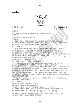 全息术试验报告