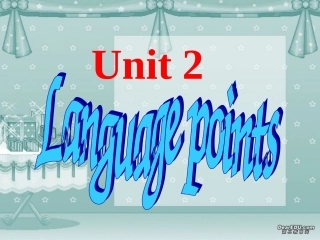 高二英语Unit2 language points课件 人教版 课件