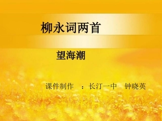 高中语文人教必修4(望海潮)1课件人教版必修4 课件