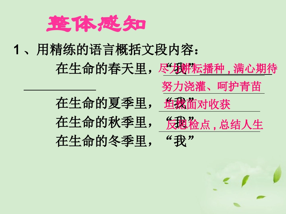 高中语文 第2课(我的四季)课件_第3页