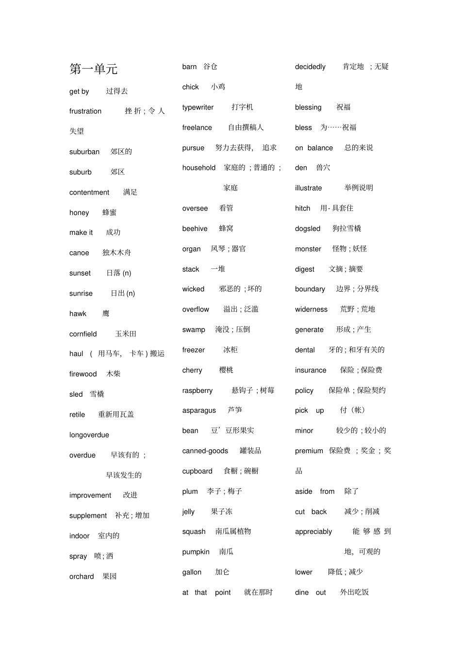 全新版大学英语综合教程3单词_第1页