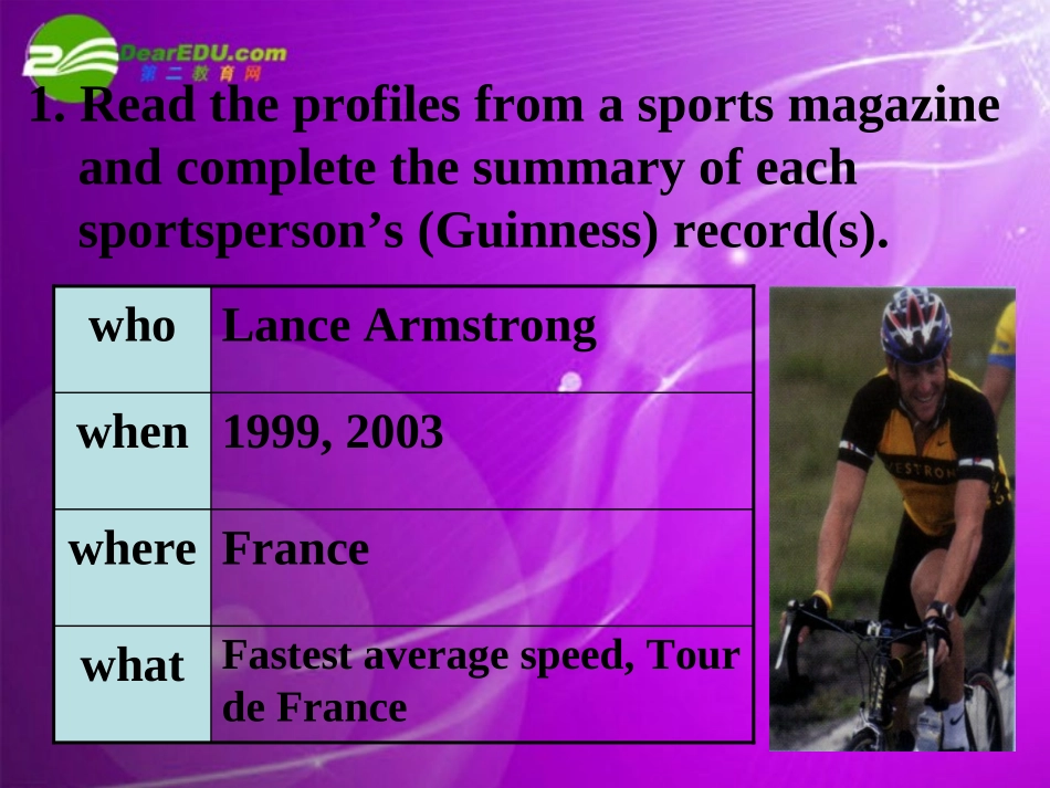 高中英语 Unit1Breaking records-Using language课件 新人教选修9 课件_第2页