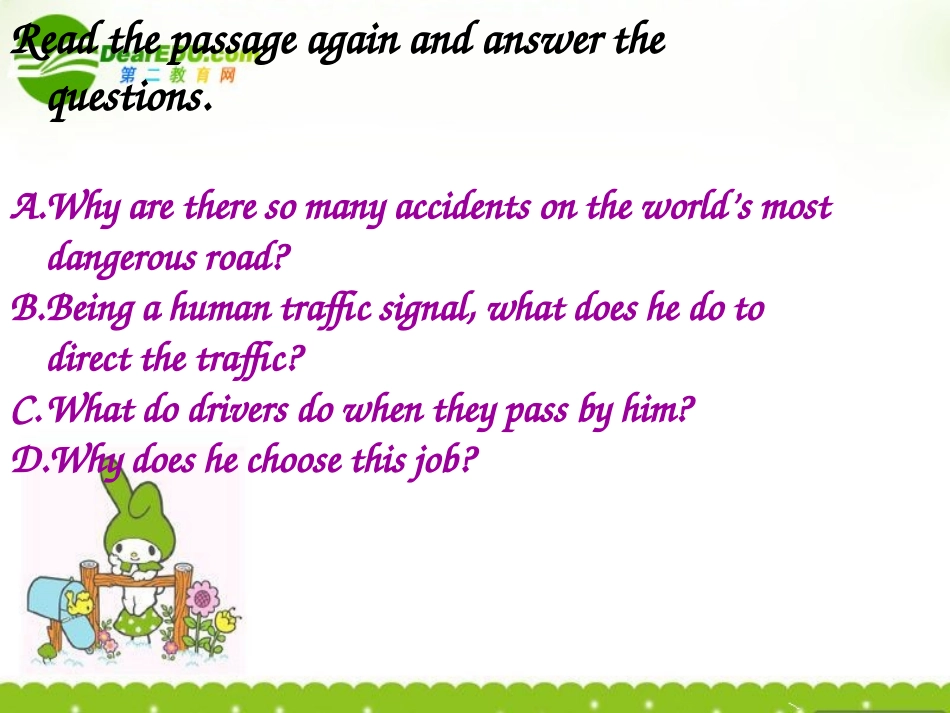 高中英语 Module 2(A Job Worth Doing)课件-reading and cultural corner 外研版必修5 课件_第2页