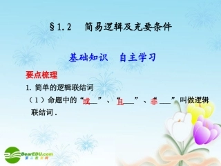 高考数学一轮复习讲义 简易逻辑及充要条件课件 人教大纲版 课件
