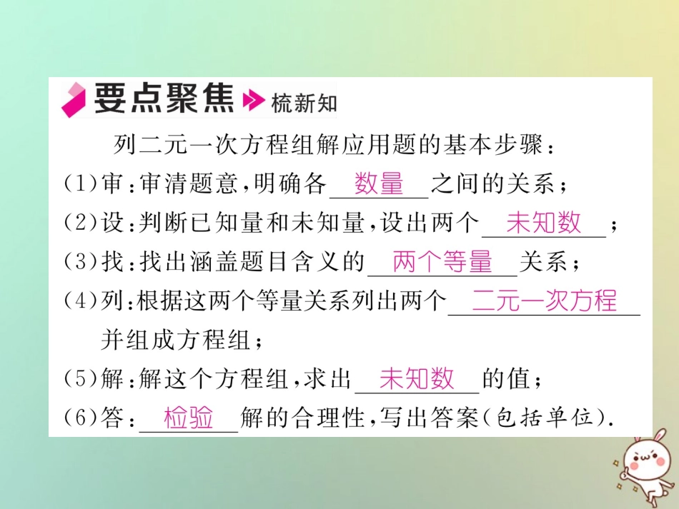 秋八年级数学上册 第5章 二元一次方程组 5.3 应用二元一次方程组—鸡兔同笼作业课件 (新版)北师大版 课件_第2页