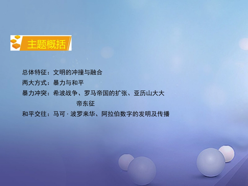 湖南省中考历史 教材知识梳理 模块四 世界古代史 第三单元 古代文明的冲撞与融合课件 岳麓版 课件_第3页
