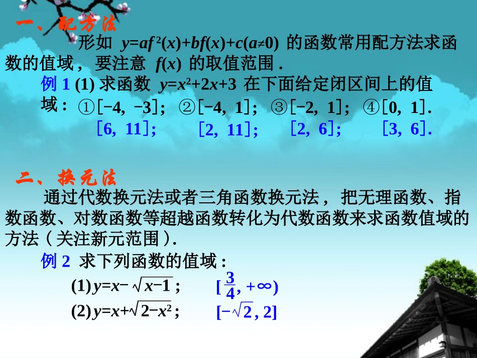 高中数学 21(值域的求法)课件 苏教版必修1  课件_第2页