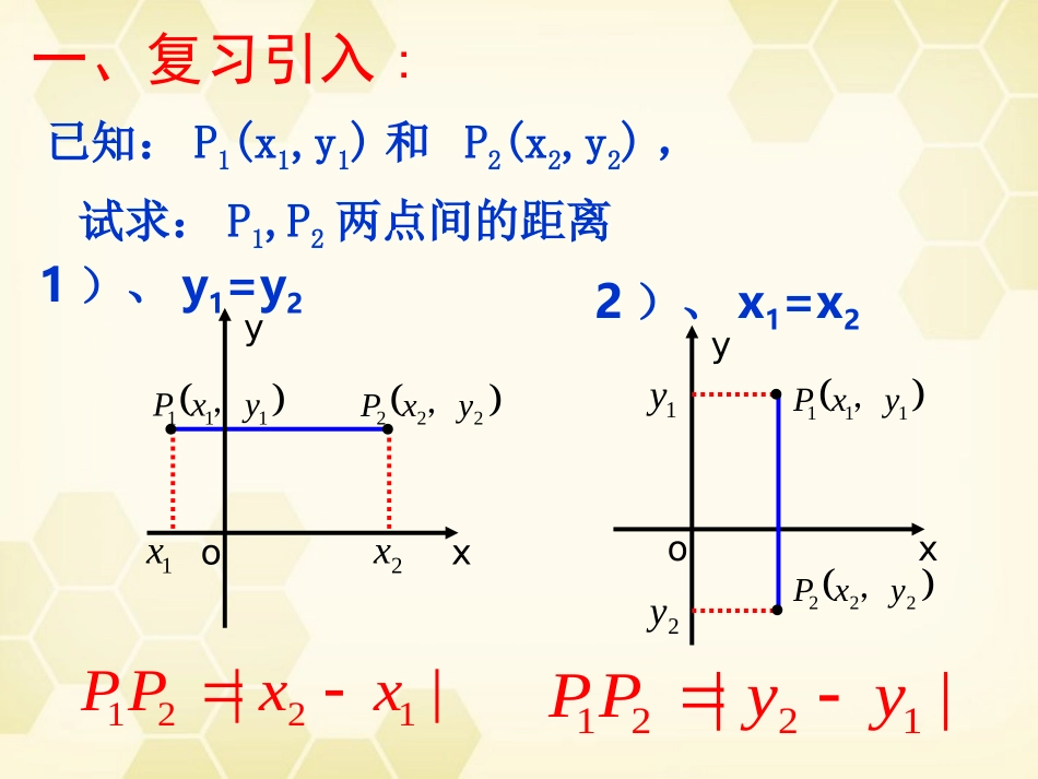 高中数学(解析几何)平面上两点间的距离教学课件 苏教版必修2 课件_第2页