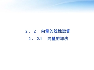 高中数学 第2章221向量的加法精品课件 苏教版必修4 课件