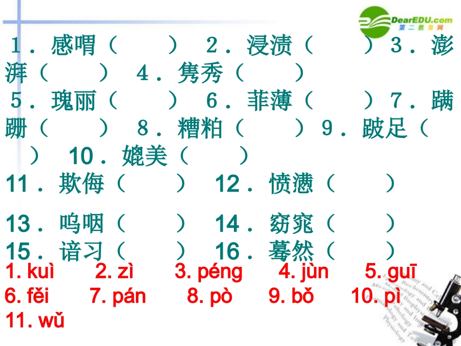 高考语文二轮复习 识记现代汉语普通话常用字的字音课件2 课件_第3页