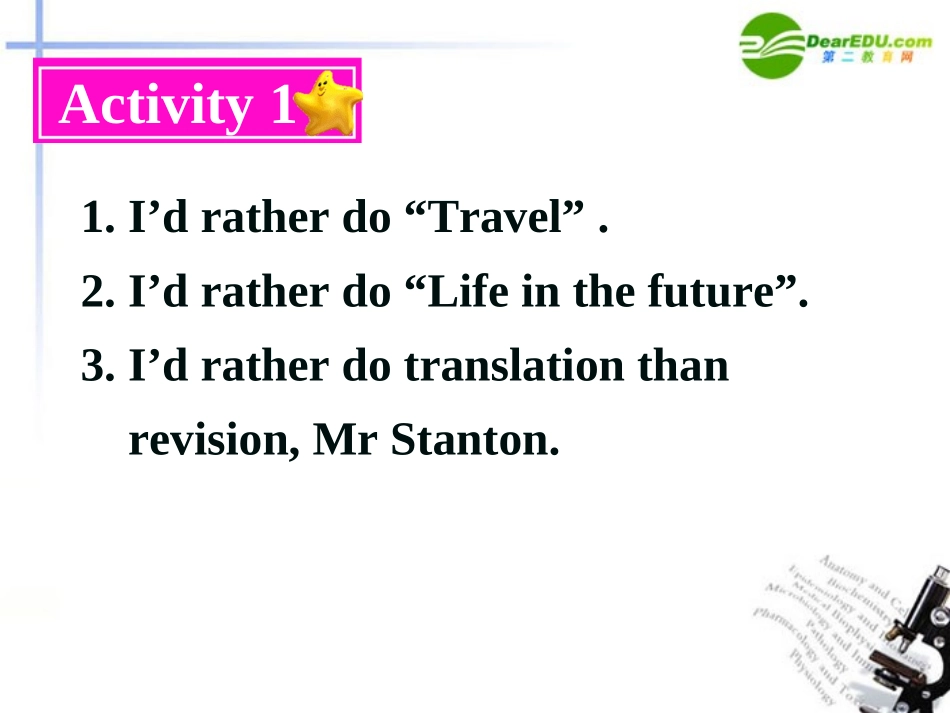 高中英语 Module2(My new teachers)Listening,Spenking and Writin课件 外研版 课件_第2页