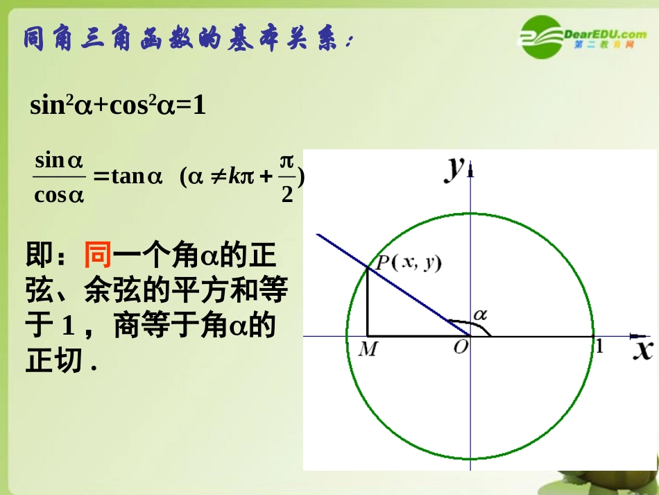 高中数学 同角三角函数的基本关系课件 新人教A版必修4 课件_第3页
