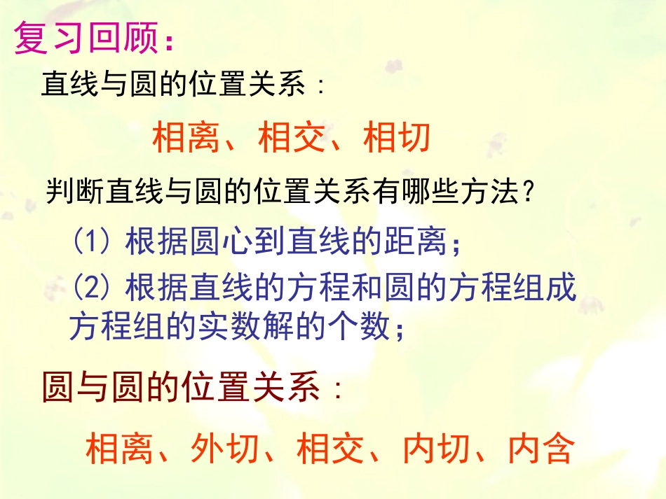高一数学必修2 圆与圆的位置关系1 ppt 课件_第2页