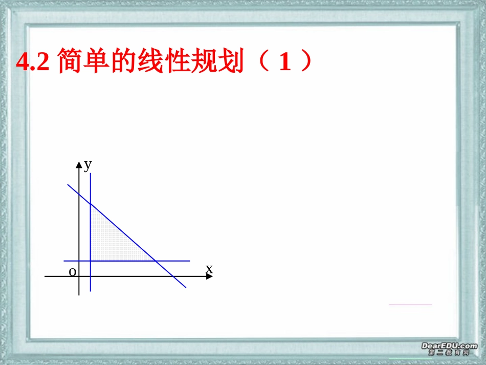 简单的线性规划问题1 高二数学线性规划ppt课件[整理二套] 高二数学线性规划ppt课件[整理二套]_第1页