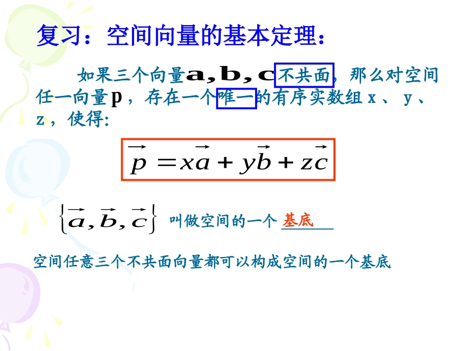 高中数学空间向量运算的坐标公式课件_第2页