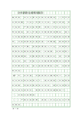 全消防完成情况报告精品工作报告