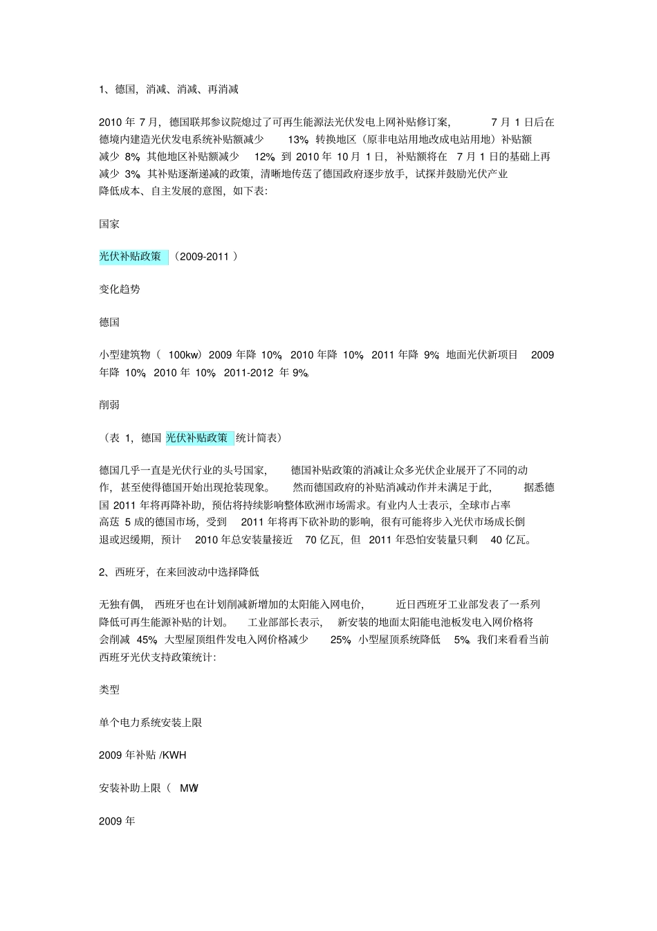 全球光伏补贴政策_第3页
