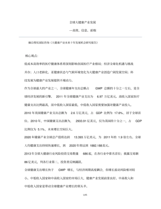 全球大健康产业发展趋势