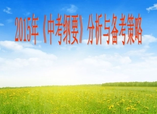 2015年安徽化学中考纲要的变化及复习策略