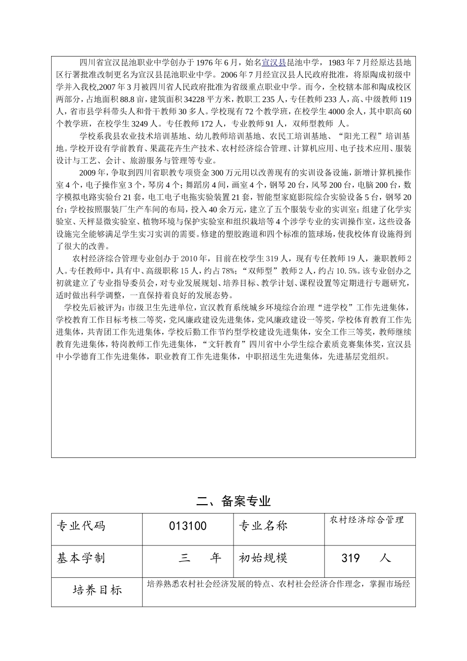 农村经济综合管理专业备案情况表_第3页